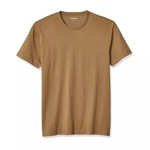 Goodthreads Men's Slim-Fit Short-Sleeve Cotton Crewneck Brown T-Shirt Size L